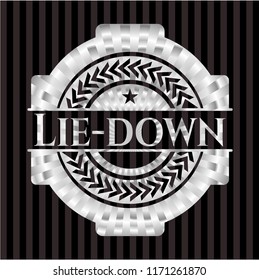 Lie-down silvery badge
