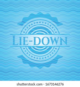 Lie-down water wave representation badge background. Vector Illustration. Detailed.