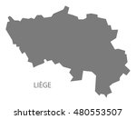 Liege Belgium Map in grey