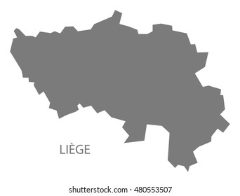 Liege Belgium Map in grey