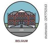 Liege. Cities and towns in Belgium. Flat landmark