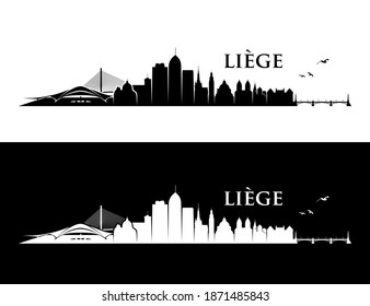 Lüttich skyline, Belgien, Stadtlandschaft, Vektorgrafik