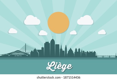 Lüttich skyline, Belgien, Stadtlandschaft, Vektorgrafik