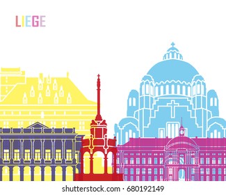 Liege skyline pop in editable vector file