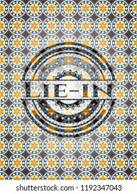Lie-in arabic emblem background. Arabesque decoration.