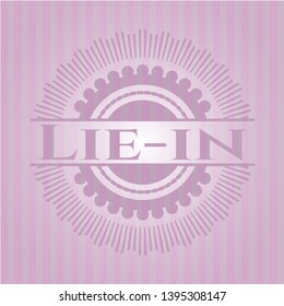 Lie-in pink emblem. Vector Illustration. Detailed.
