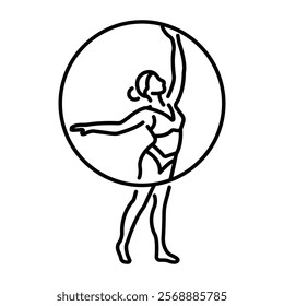 A lien icon of profession woman having strong aerial skill 