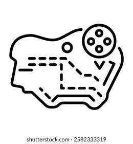 A lien style icon of golf course 