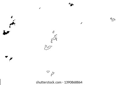 Lienchiang County (Administrative Divisions Of Taiwan, Republic Of China, ROC, Counties) Map Vector Illustration, Scribble Sketch Matsu Islands Map