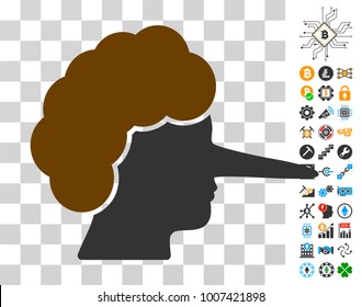 Lier icon with bonus bitcoin mining and blockchain icons. Vector illustration style is flat iconic symbols. Designed for bitcoin websites.