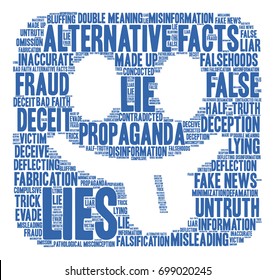 Lies word cloud on a white background. 