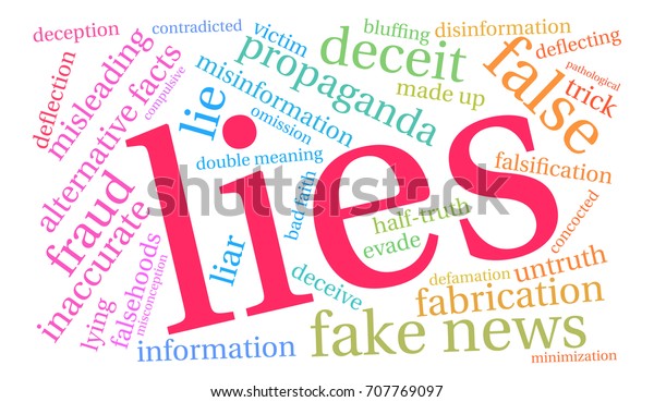 Lies Word Cloud On White Background Stock Vector Royalty Free