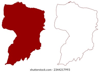 Liestal District (Schweiz, Schweizerische Eidgenossenschaft, Kanton Basel-Landschaft oder Basel-Land, Baselland oder Baselbiet) Karte, Vektorgrafik, Skizze Bezirk Liestal Karte