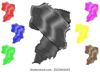 Bezirk Liestal (Schweiz, Schweizerische Eidgenossenschaft, Kanton Basel-Landschaft oder Basel-Land, Baselland oder Baselbiet) Karte, Vektorgrafik, Skizze Bezirk Liestal Karte