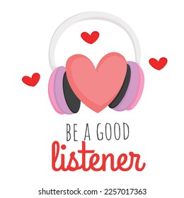 Lietener Act Of Love Valentine Illustration vector Clipart
