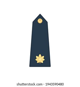 Lieutenant Commander military stripe isolated insignia icon. Vector marine major navy officer commander, air forces and army rank. Enlisted military army chevron, sign or badge on uniform