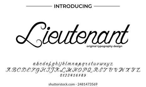 Lieutenant Font Stylish brush painted an uppercase vector letters, alphabet, typeface