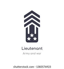 lieutenant icon. isolated lieutenant icon vector illustration from army and war collection. editable sing symbol can be use for web site and mobile app