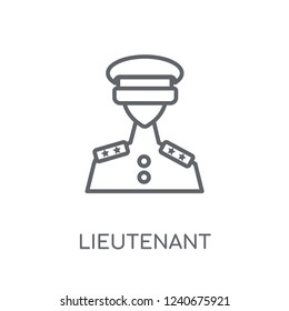 lieutenant linear icon. Modern outline lieutenant logo concept on white background from army and war collection. Suitable for use on web apps, mobile apps and print media.