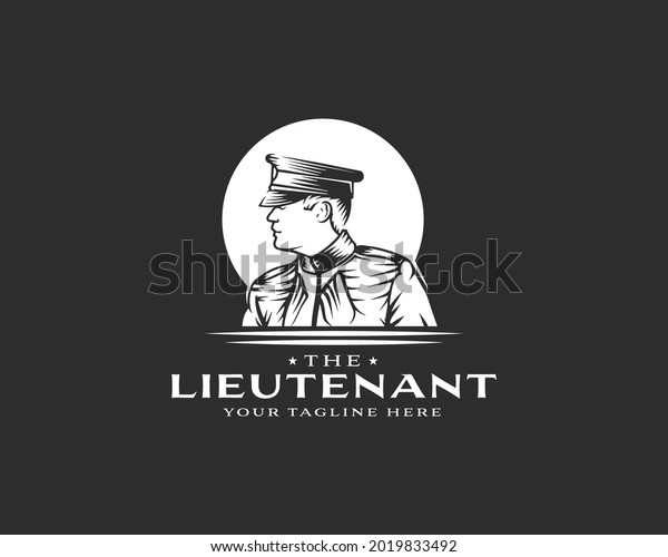 lieutenant logo facing left with black background
template design