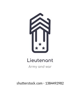 lieutenant outline icon. isolated line vector illustration from army and war collection. editable thin stroke lieutenant icon on white background