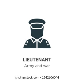 Lieutenant vector icon on white background. Flat vector lieutenant icon symbol sign from modern army and war collection for mobile concept and web apps design.