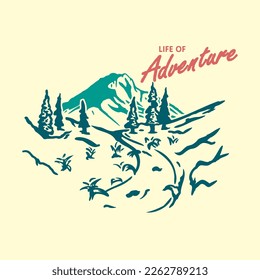 Life of adventure vintage t-shirt design