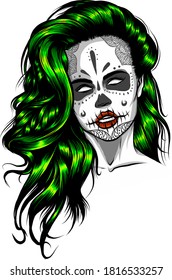 Life after death The skull of a long-haired woman
