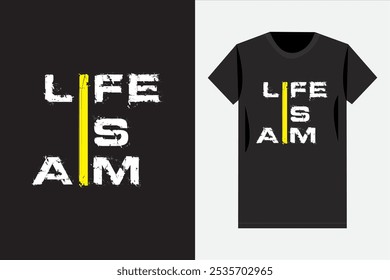 Life is aim T-shirt Design Template, Formal and Simple Design, Aim is life, Design for t shirt, print, poster, banner, gift card, label sticker, mug design, logo etc. POD