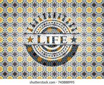 Life arabesque emblem background. arabic decoration.
