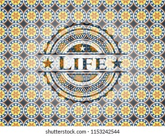 Life arabesque style emblem. arabic decoration.