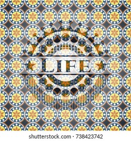 Life arabic emblem background. Arabesque decoration.
