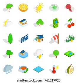 Life asserting icons set. Isometric set of 25 life asserting vector icons for web isolated on white background