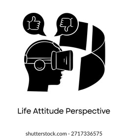 Life Attitude Perspective Icon – Mindset Viewpoint Vector