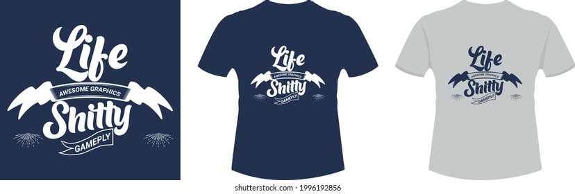 Life awesome text t-shirt design,vector t-shiort design