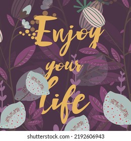 life banner nature theme background dark classical design