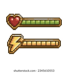 Life bar and energy bar, pixel art