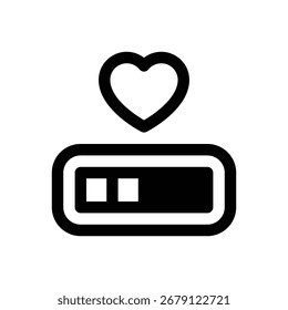 Life bar. Outlined stroke vector icon with black-filled details.