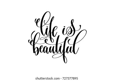 Life Beautiful Hand Lettering Inscription Motivational Stock Vector ...