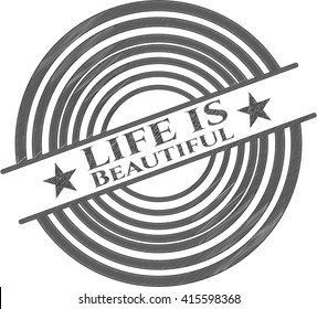 Life is Beautiful pencil emblem