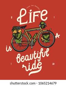 Life Is A Beautiful Ride - Bicycle Travel Quote Print