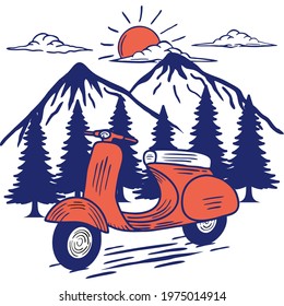 Life is beautiful ride illustration shirt design