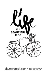 Life Beautiful Ride Poster Stock Vector (Royalty Free) 684845404 ...