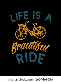 Life Beautiful Ride Quote Slogan Typography Stock Vector (Royalty Free ...