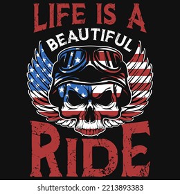 Life Is A Beautiful Ride Tshirt Design