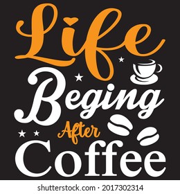 Vida Comenzando después del diseño del café, archivo vectorial.
