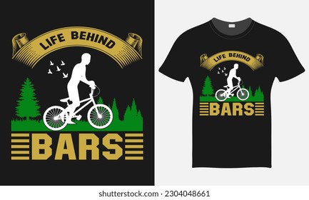  Life Behind Bars - BMX Bike Vector - BMX Bike T-shirt Design Template