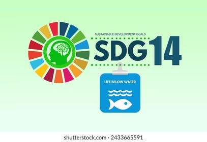 Life below water- 14th goal of sustainable development goals svg