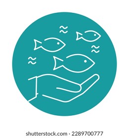 Life below water color icon. Corporate social responsibility. Pictogram for ad, web, mobile app. UI UX design element.