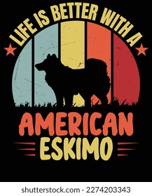 La vida es mejor con el diseño de camisetas de los amantes del esquimal americanos